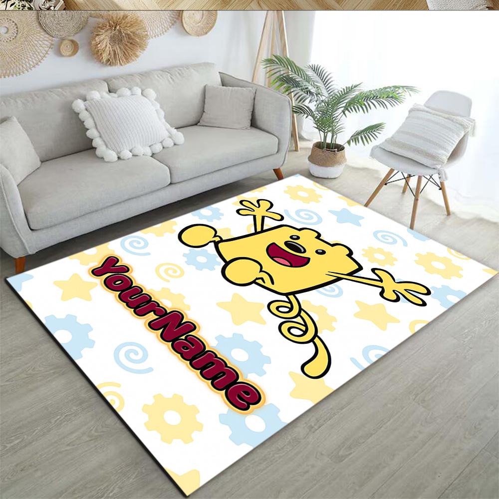 Wow! Wow! Wubbzy Personalized Name Floor Mat Design for Foyer Living Rooms Bedrooms Balcony Anti-slip Rug Decorate Offices