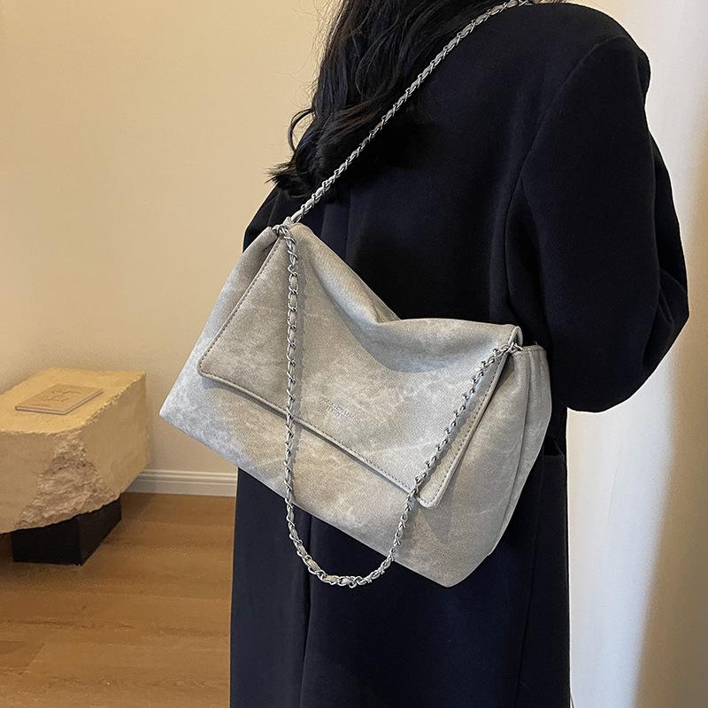 Vintage Large Capacity Denim Tote Bags for Women Shoulder Bags Versatile Chain Casual Large Bag Shopping Bags Bolsos De Mujer