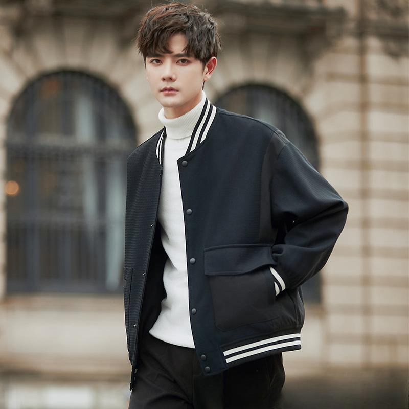 

Бейсбольная форма мужская куртка весна-осень корейская версия свободная повседневная куртка пилот с воротником-стойкой верхняя часть L