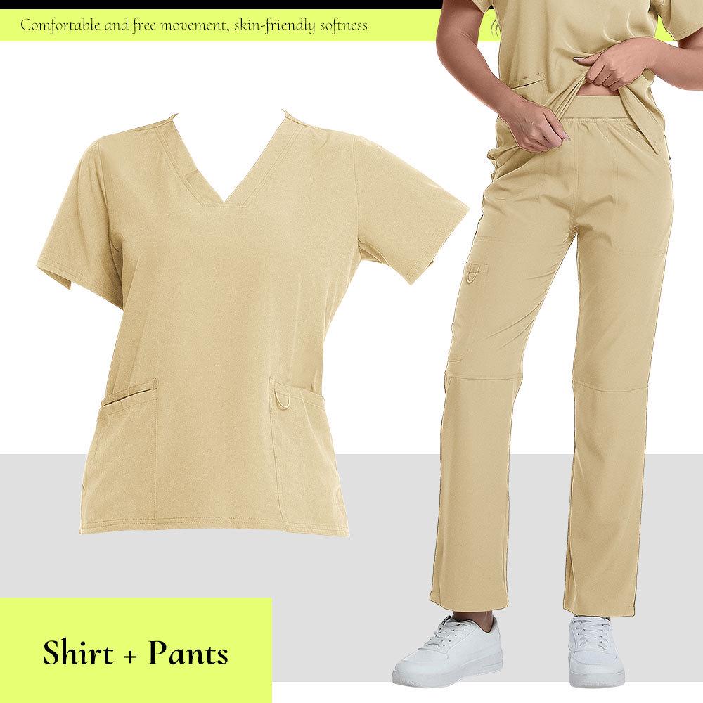 Short Sleeve Nurse Uniform Set for Spa, Salon, and Medical Staff - Available In Five Colors