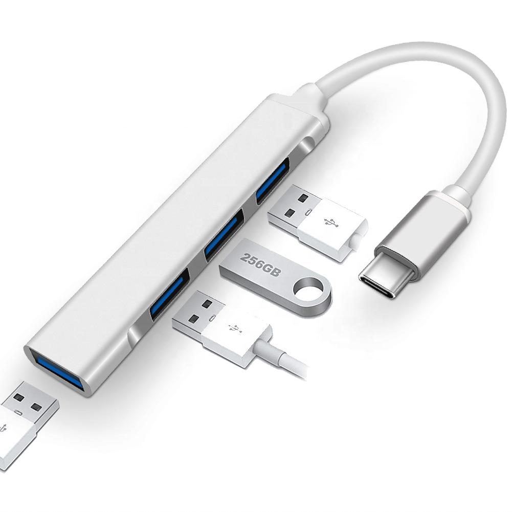 USB Type C 4 Port Hub, USB 3.0 , 2.0 Hub for MacBook Pro and ChromeBook and XPS and Galaxy S9 / S8 and Huawei Matebook and More