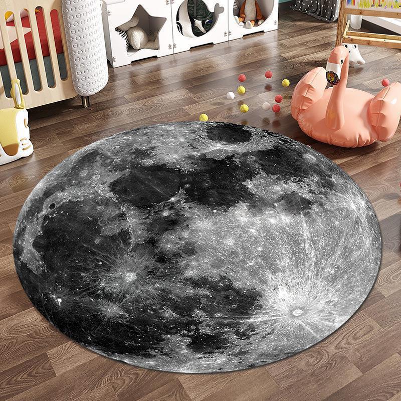 Earth Printed Carpet Moon Galaxy Geometric Pattern Carpet Living Room Sofa Coffee Table Anti Slip Pad Home Decoration