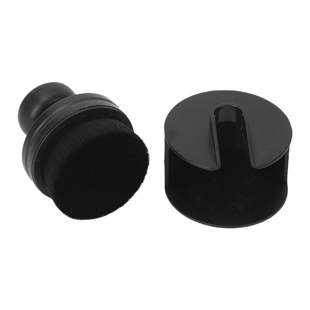 Nail Dust Brush Round Handle Flat Head Professional Fluffy Soft Nail Art Dust Cleaning Brush Black