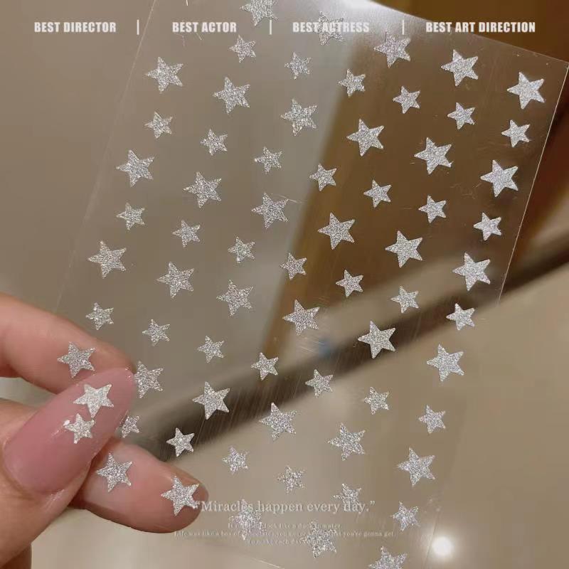 1PCS Black White Butterfly Laser Nail Stickers Nail Art Decoration Abstract Lines Bronzing Flowers Stickers For Nails