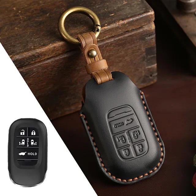 for Honda STEPWGN RP6/RP7/RP8 Odyssey Freed Elysion 2023 2024 Remote Leather Car Fob Key Cover Case Holder Keychain Accessories