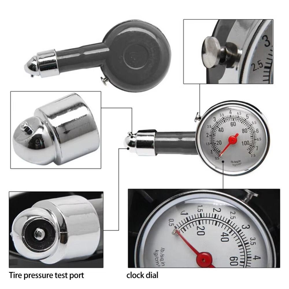 Metal Construction Tire Pressure Gauge High Precision Pressure Monitor  Auto Inflation