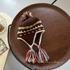 Children's Niche Vintage Machine Embroidered Lei Feng Hat Unisex Autumn Winter Warm Ear-Protecting Tassel Acrylic Common Casual