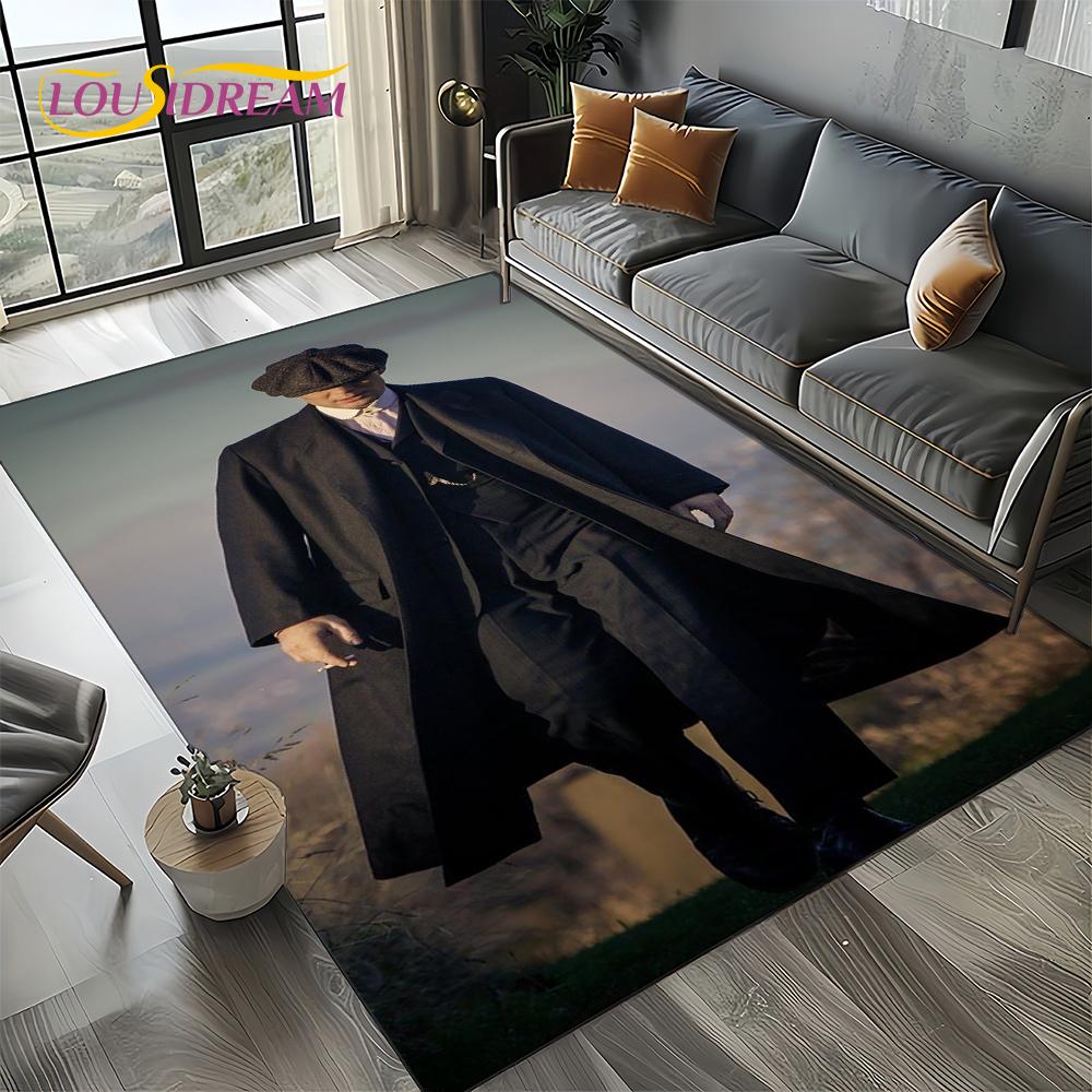 Nuovo Tappeto Tommy Shelby P-Peaky B-Blinders per Camera da Letto Soggiorno Casa Decorazione Divano, Decorazione Tappetino Gioco per Bambini Regalo