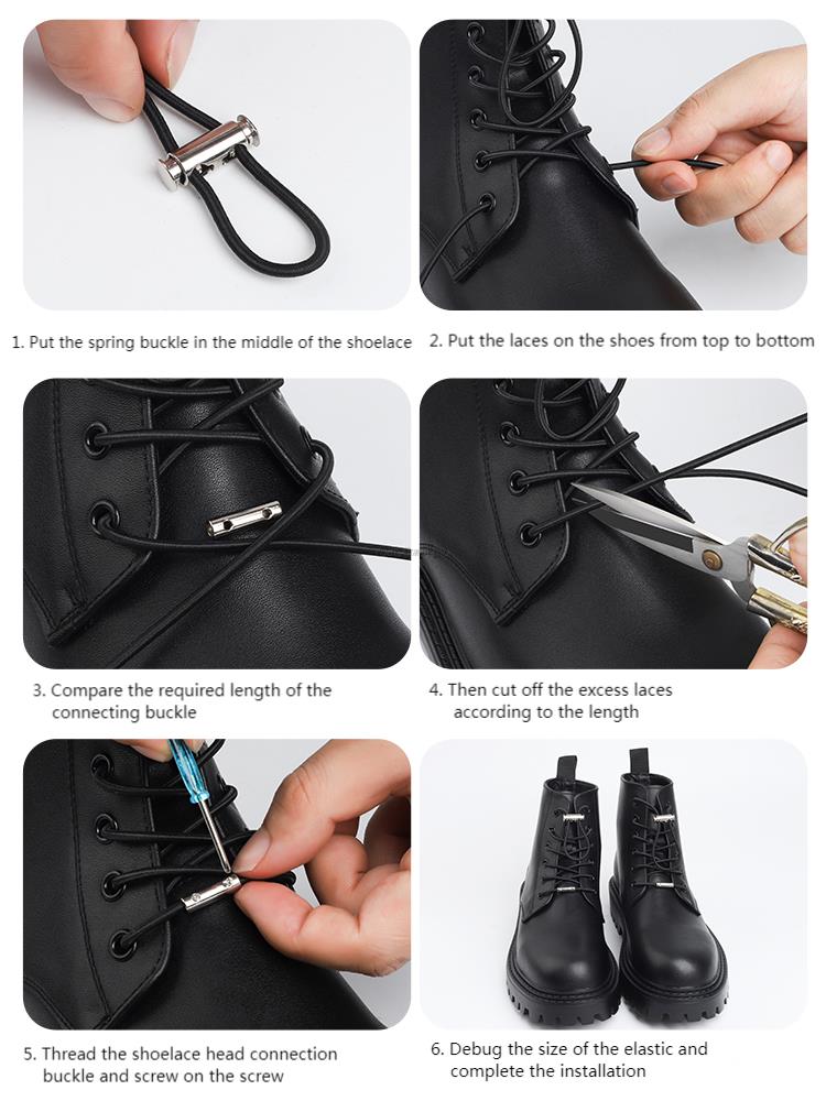 NEW Elastic buckle Shoe laces Metal Lock Button Shoelace No Tie ShoeLaces Kids Adult Quick Lazy Sneakers Boots Laces Shoestrings