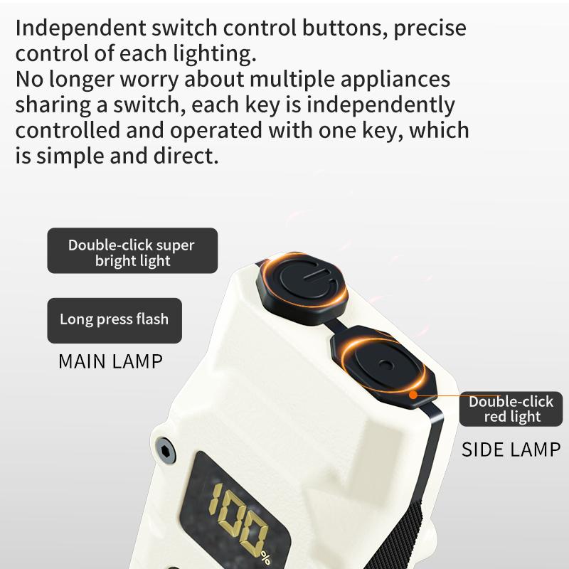 Portable Flashlight 1000 Lumens USB Rechargeable Tactical Flashlight Waterproof Led COB Work Light for Camping Emergency Household Use