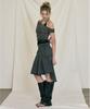 No Extra Touch Dyed Snap Stud Midi Skirt (Charcoal) / 26Smsk001Ch
