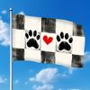 1pc "Life Is Better with a Dog" Flag - Durable Polyester, Wind-Resistant Outdoor Porch Flag with Heart-Shaped Paw Design, Perfect for Lawn Decor and P