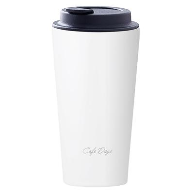 IRIS OHYAMA Tumbler Water Bottle Cafe Days 350ml Drinking Spout Easy To Wash Design Spout Tumbler with Traveler Lid Slim Type White [Winter Warm]