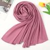 Newest Pleated Bubble Chiffon Instant Hijabs Plain Crinkle Shawls Scarf Lady High Quality Soft Thick Muslim Wraps 180*85Cm