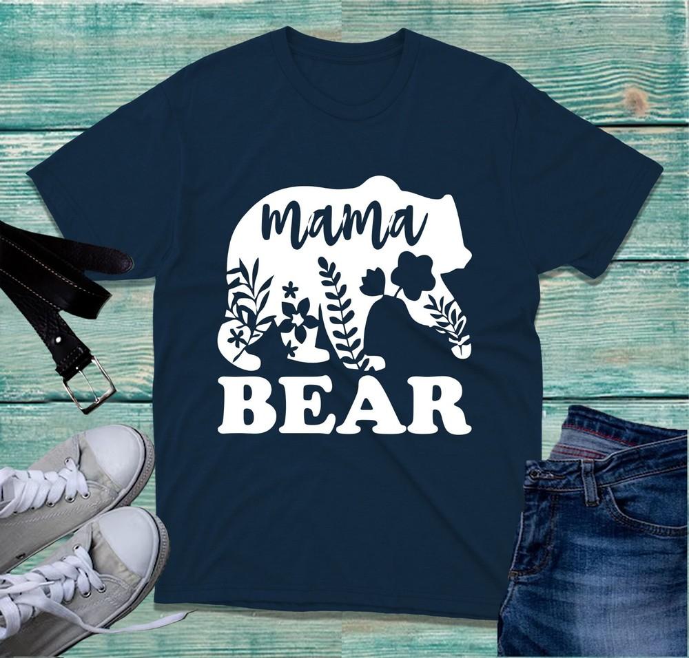 Mama Bear TShirt Mothers Day Mommy Bear Baby Shower Mom Life Mama Gift Tee Top S