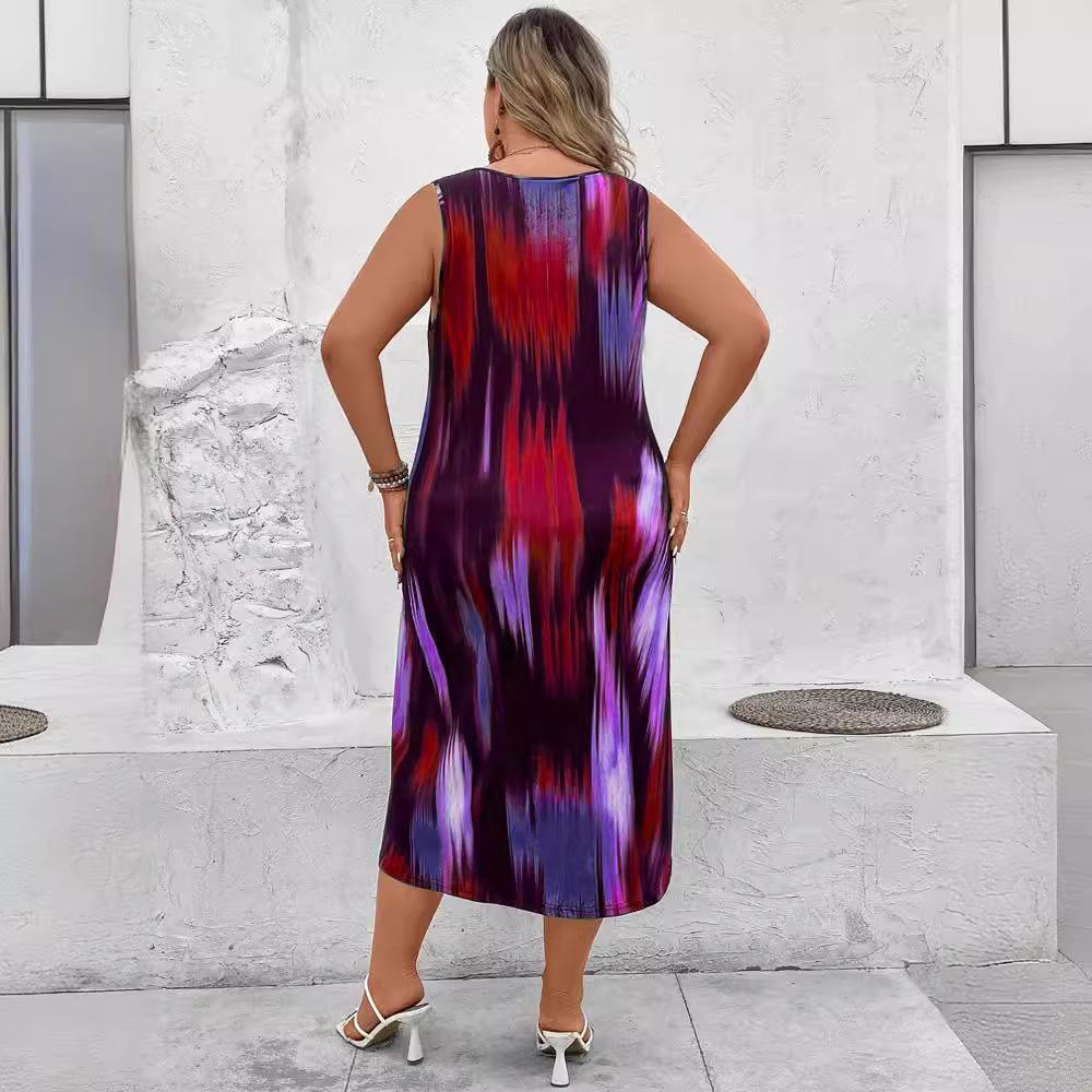 2024 Spring-Summer Trendy Plus-Size Women's Printed Dress