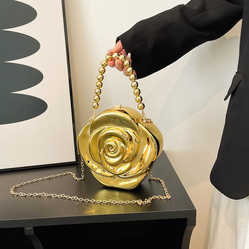 Acrylic Box Bag for Women 2025 Niche Floral Design Unique Elegant Handheld Evening Bag