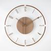 Japanese Solid Wood Wall Clock Simple Transparent Creative Radio Clock Wall Clock Living Room Home Home Decoration Clock