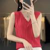 Women Tank Sleeveless MODERN NEW SAGA Summer T-shirt Knit Top Basic Vest Female V-neck