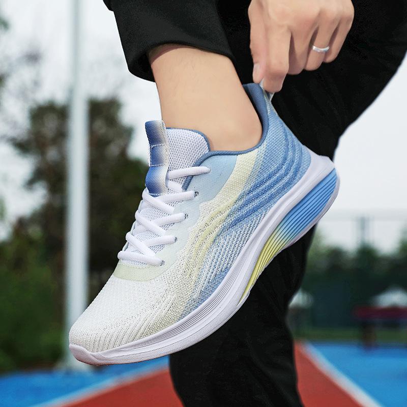2025 new foreign trade lightweight shock absorption running shoes breathable mesh shoes fitness travel couple sports shoes men