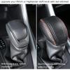 for RAV4 -2025 Gear Shift Knob Cover, Genuine Leather Interior Protective Gear Shift Trim for Toyota Highlander -2025- Red Trim