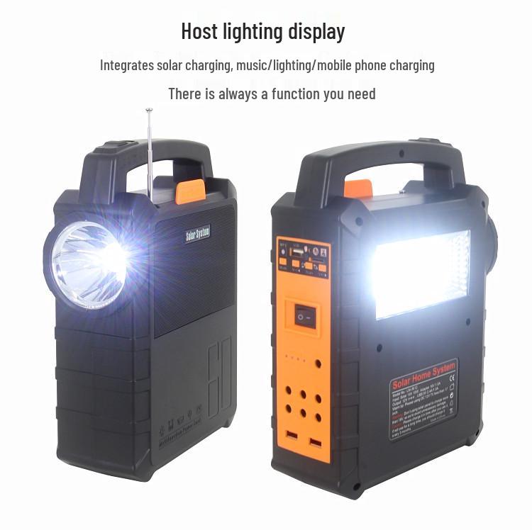 12V Solar Headlight with Phone Charging & Bluetooth MP3