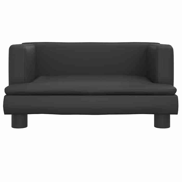 VidaXL Dog Bed, Pet Sofa with Wooden Frame, Basket for Puppies Indoor House, Black 171913