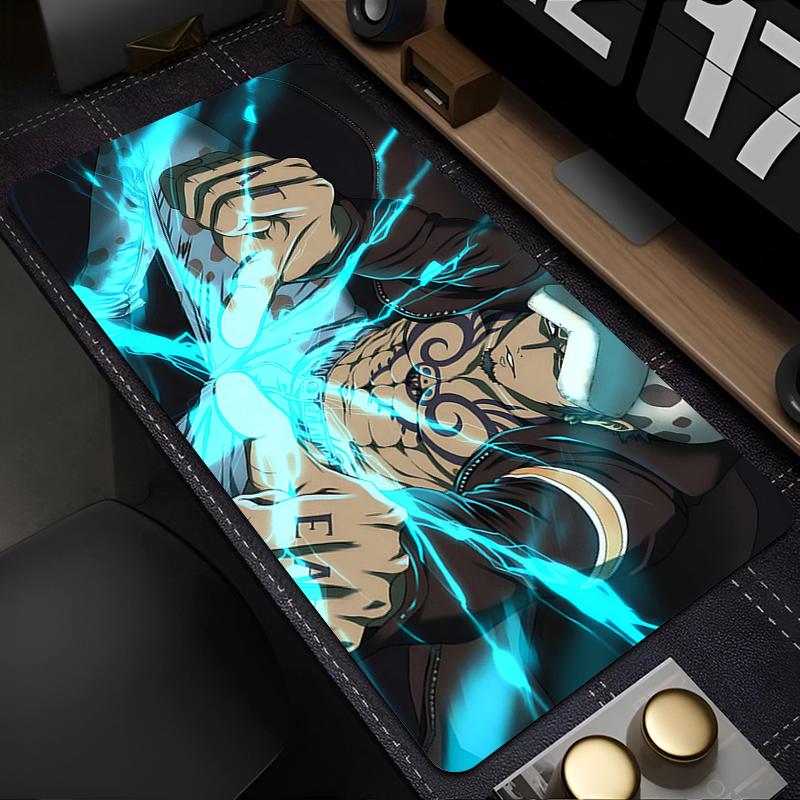 Mouse Pad One Piece Law Gaming Accessories PC Computer Keyboard Pad Gamer Desk Mat Alfombrilla Edge White Anime Mousepad