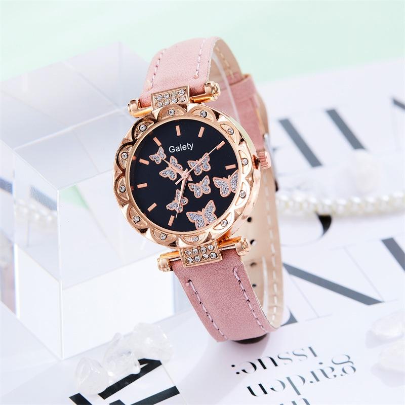 New Trendy Women's Watch Fashionable And Simple Wristwatch With Butterfly Strap Quartz Movement Characters)