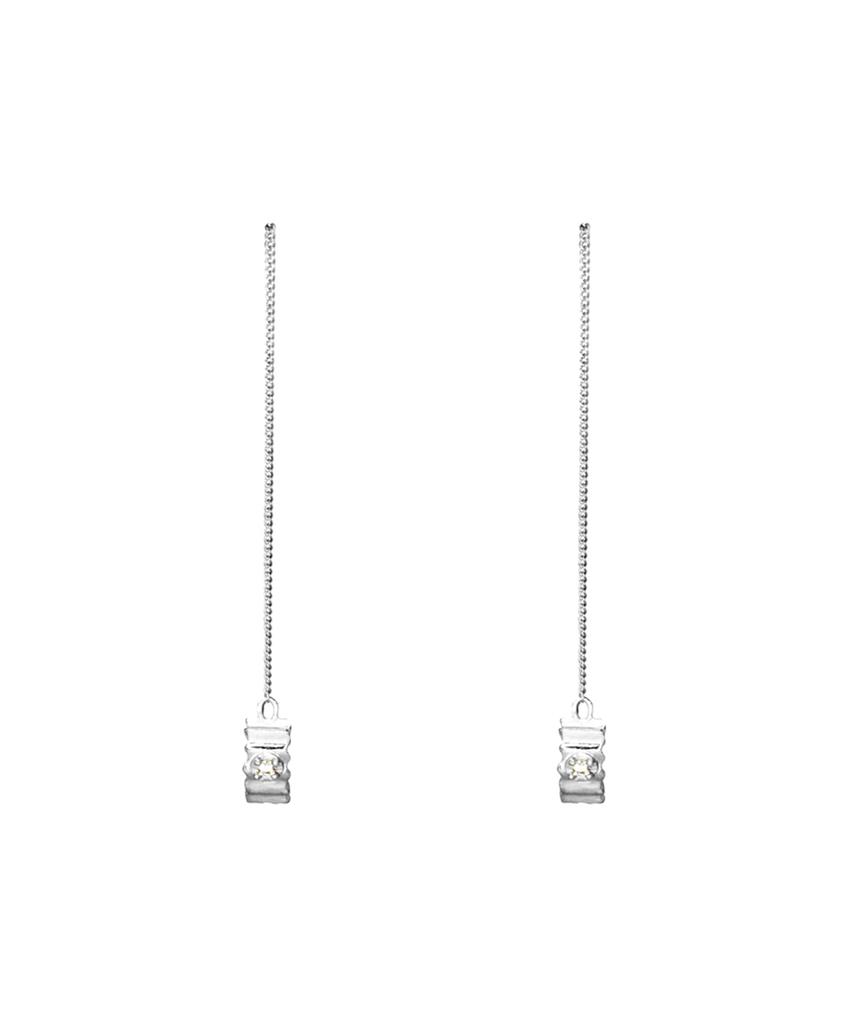 Fademine Single Pleated Chain Earrings
