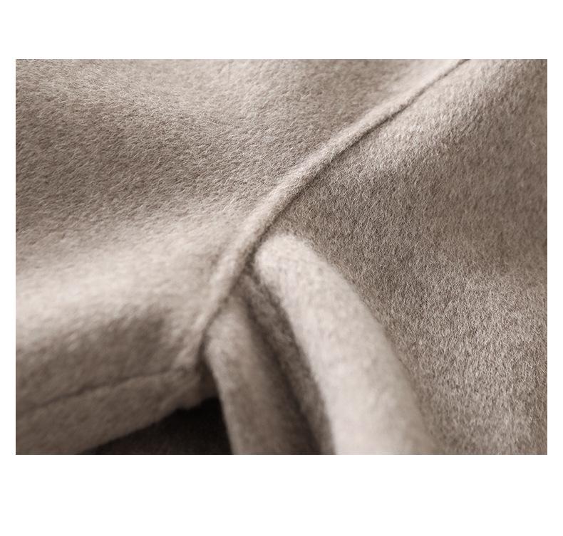 Damen Slim Woll-Melton Übermantel - Mittellang, Doppelseitig mit Reverskragen für Herbst und Winter