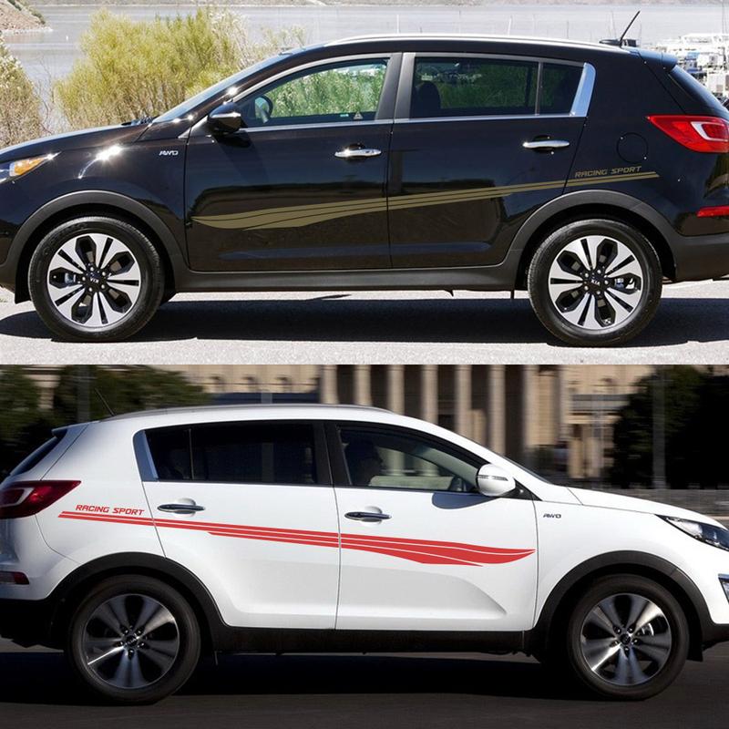 Car Door Side DIY PVC Stickers For KIA Sportage 3 4 LX S EX SX BORREGO Racing Sport Styling Vinyl Film Decals Auto Accessories