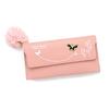Women PU Leather Flap Wallet with Plush Ball Lady Butterfly Coin Purse MIT