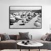 Vintage Black and White Cycling Surf Beach Photography Golf  Haircut Poster Print Women Eating Pasta Canvas Painting Home Decor