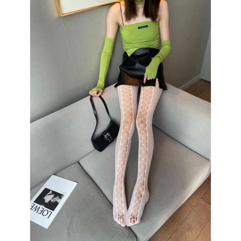 Retro Leopard Print Jacquard Pantyhose - Women's Sexy Slimming Mesh Silk Stockings in Black