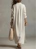2026 Spring/Summer Casual Solid Color Lapel Long Sleeve Shirt Dress