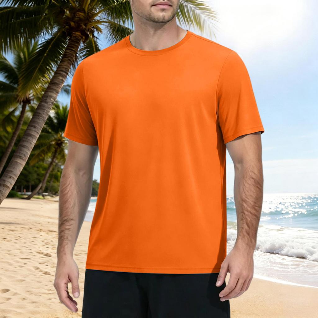 Men's Summer Quick Dry Short Sleeve T Shirt Lightweight Athletic Fitness Top for Outdoor Sports Hiking Running Gym