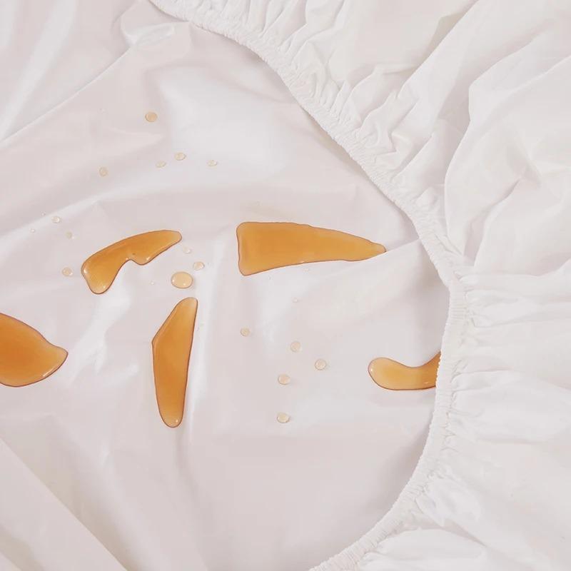 Safe Waterproof Mattress Protector, Soft Comfortable Breathable Solid Color Bedding Mattress Cover Fitted, No Pillowcases