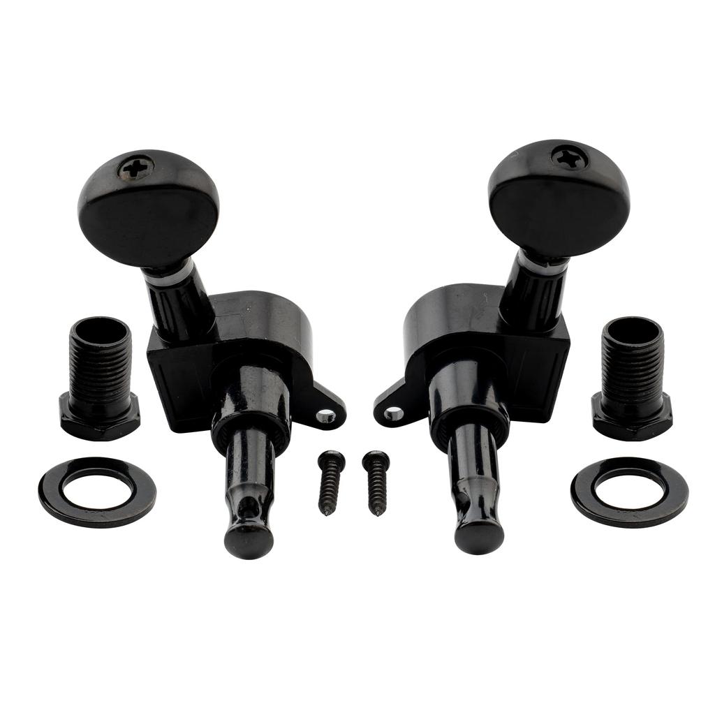 Musiclily Guitar Tuners for Black Kidney Buttons 3+3 Electric/Acoustic Guitars,