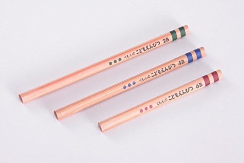 Kumon Wood Children's Pencil, 4B, 0.9x0.9x15cm, Grain, Black, Graphite, SE-72