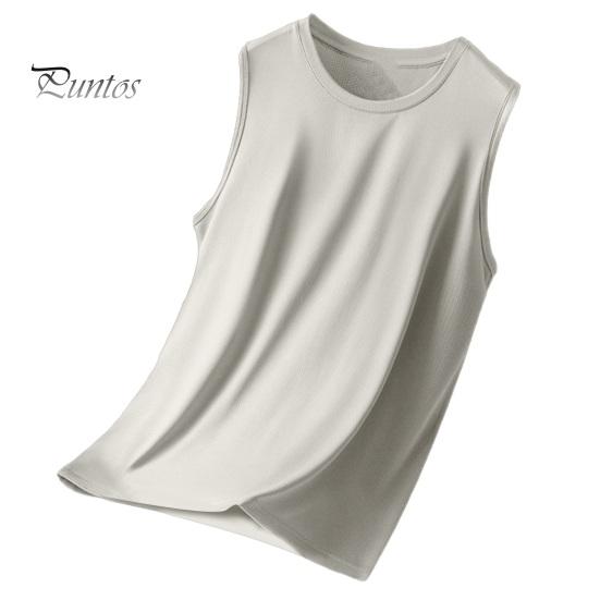 

Мужской жилет с круглым вырезом, широкими бретелями, без рукавов, дышащая сетка, однотонный быстросохнущий жилет для фитнеса M светло-серый