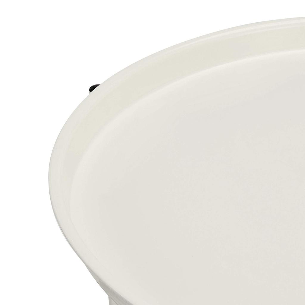 Amazon Basics Round Side Table with Storage Basket, White X Heather Gray, 48cm H X 44.96cm W X 44.96cm D