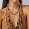 Bohemian Flowers Beads Choker Necklace Rhinestone Y2K Neck Jewelry  Party