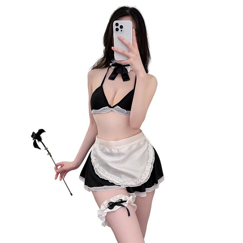 Sexy lingerie uniform sexy halter maid uniform pure lust seduction cosplay cute maid suit