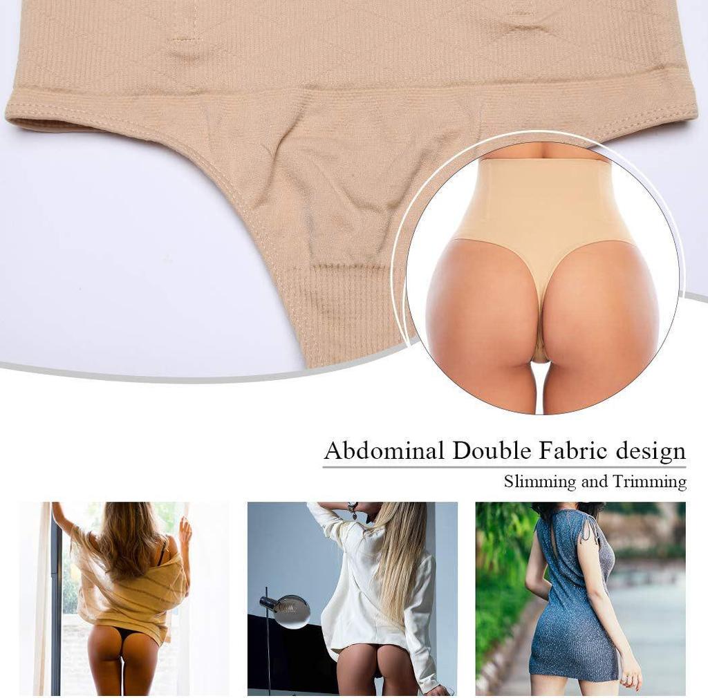 Women's Thong Butt-Lift Seamless High-Waist Shaping Pants with Steel Bone Support