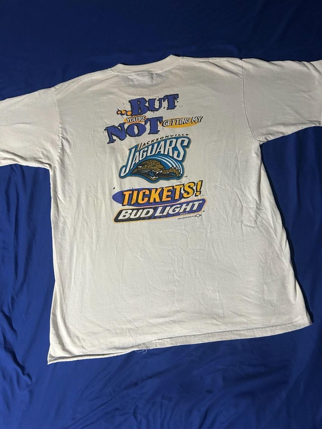 Vintage 1996 Bud Light Jacksonville Jaguars I Love You Man XL Unisex T-Shirt S