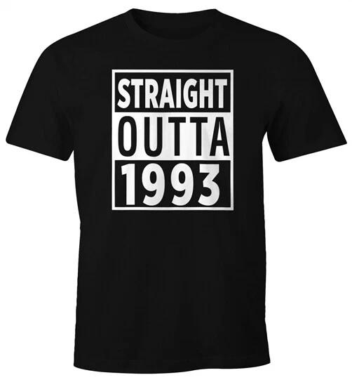 Mens T-Shirt Personalised Straight Outta Vintage Birth Year Gift- L