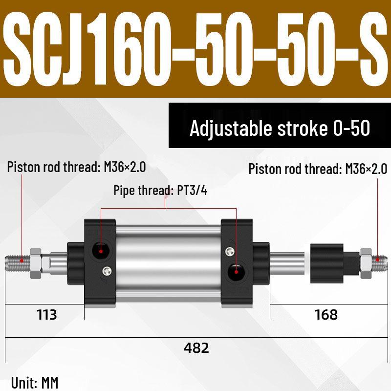 SCJ Adjustable Stroke High Thrust Pneumatic Cylinder SCJ32-160