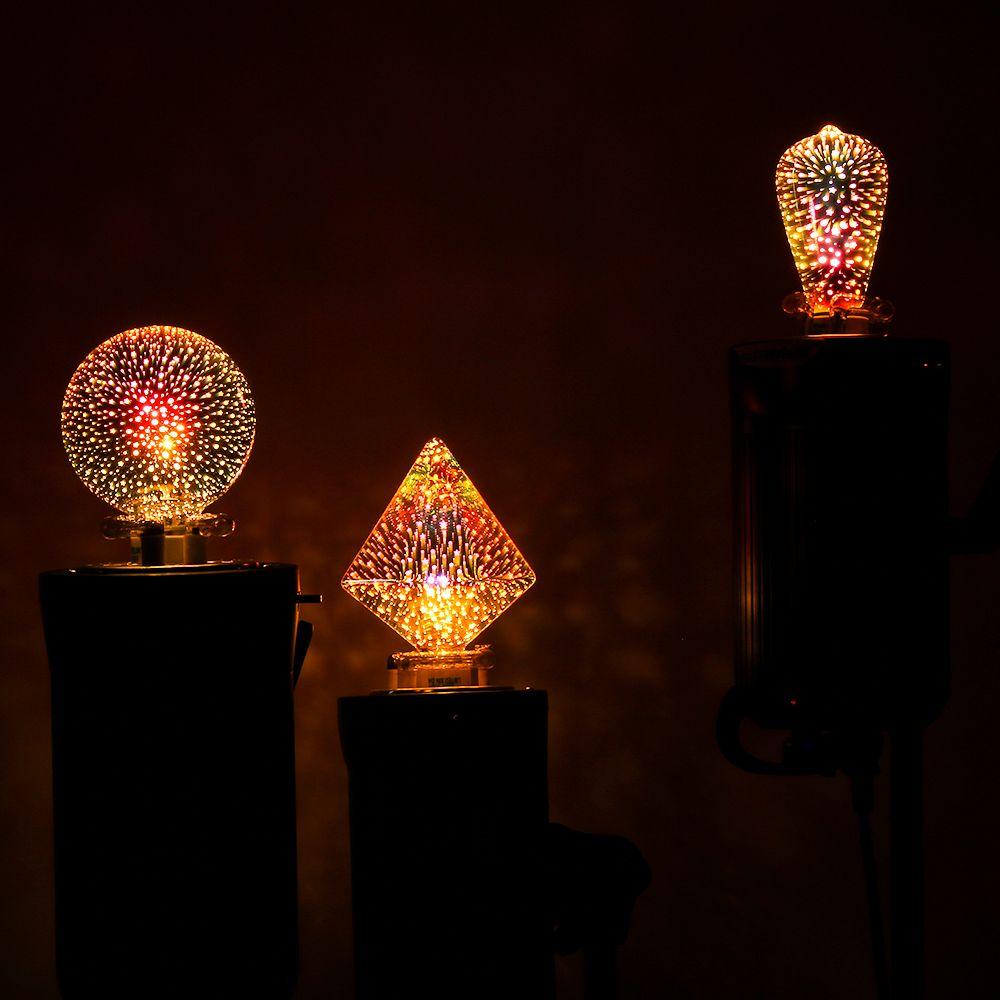 3W Ball light E27 holder Screw connector Glass Edison  3D  Bulb Party Lamp