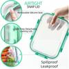 Glass Food Storage Container with Lid Leak-proof Sealed Glass Meal Preparation Containers, Suitable for Lunch, Out, Leftovers, Dishwasher Safe